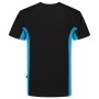 T-shirt Bicolor Borstzak 102002 Black-Turquoise 4XL