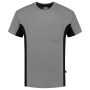 T-shirt Bicolor Borstzak 102002 Grey-Black 4XL